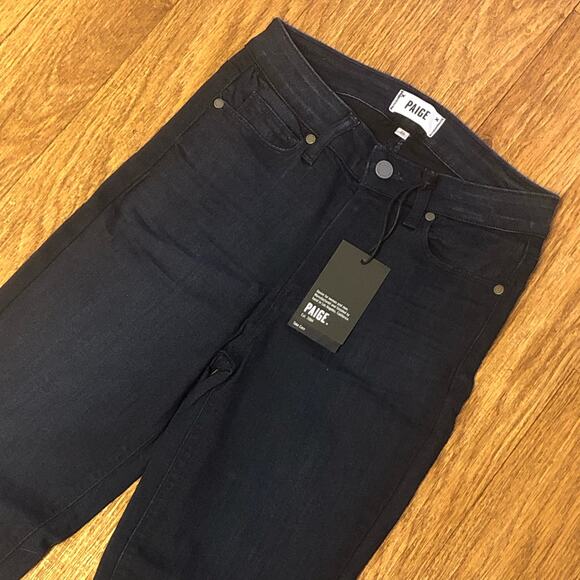 Paige Blue Dark Wash Hoxton Ankle Skinny Jeans in Tonal Rosalyn Size 26 Petite